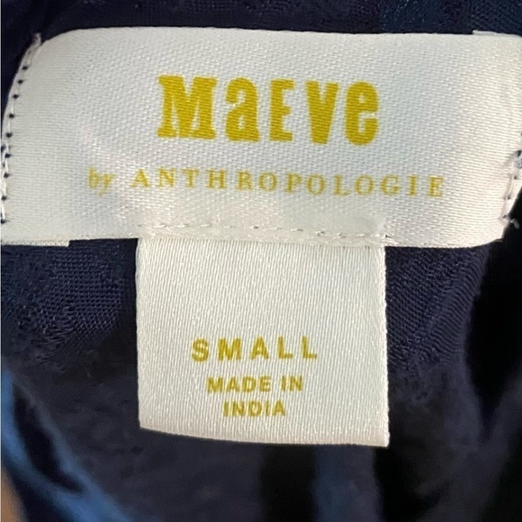 Anthropologie Maeve Jacqueline Jacquard Romper Jumpsuit Navy Blue Size Small - Picture 10 of 13